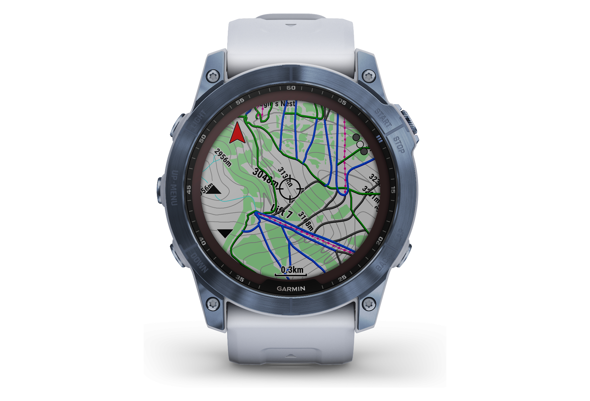 Garmin Fenix 7X Sapphire Solar Bleu Cobalt / Blanc – Image 3